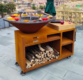 Corten Charcoal Grill
